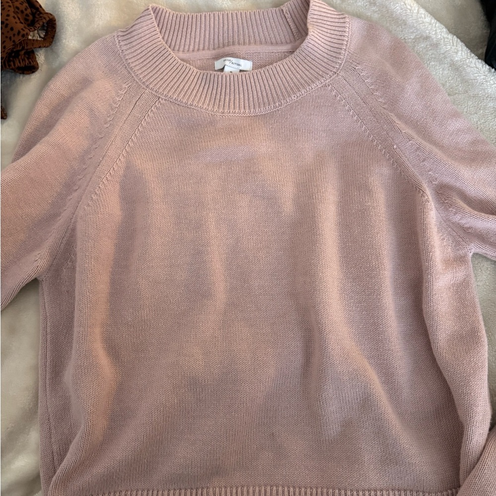 100% cotton Daily Ritual Women's Blush Crew Neck Sweater